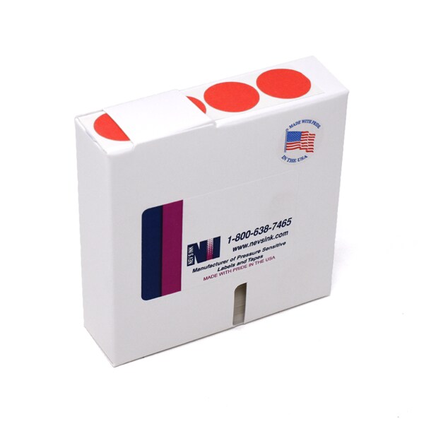 1-1/4" Color Coding Dots Red - Roll Form